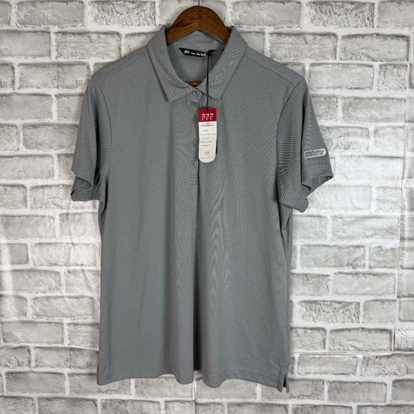 Travis Mathew Prestige 777 Performance Solid Gray 4 Button Golf Polo Womens XL - Picture 1 of 8